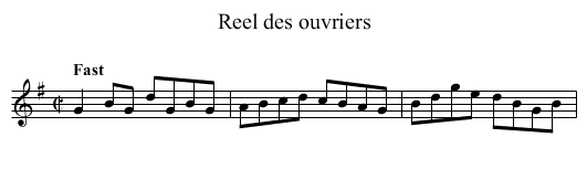 Reel des ouvriers - staff notation