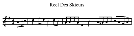 Reel Des Skieurs - staff notation