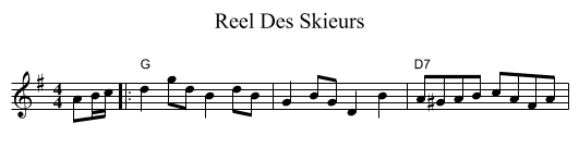 Reel Des Skieurs - staff notation