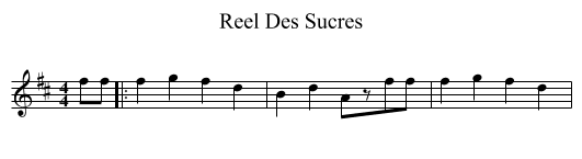 Reel Des Sucres - staff notation
