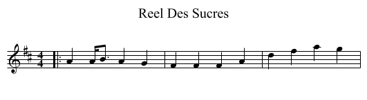 Reel Des Sucres - staff notation