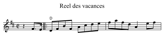 Reel des vacances - staff notation