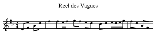 Reel des Vagues - staff notation