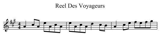 Reel Des Voyageurs - staff notation
