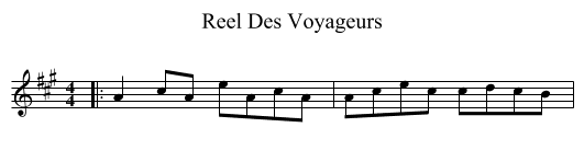 Reel Des Voyageurs - staff notation