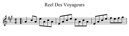Reel Des Voyageurs - staff notation