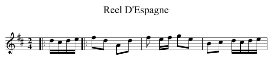 Reel D'Espagne - staff notation