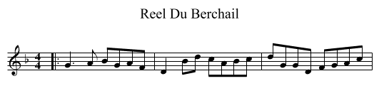 Reel Du Berchail - staff notation