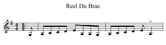 Reel Du Brae - staff notation