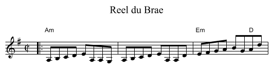 Reel du Brae - staff notation