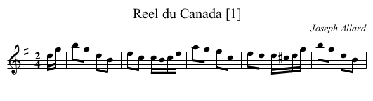 Reel du Canada [1] - staff notation