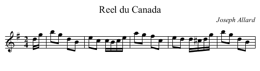 Reel du Canada - staff notation