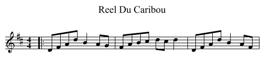 Reel Du Caribou - staff notation