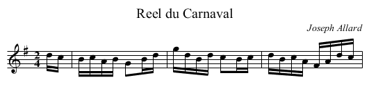 Reel du Carnaval - staff notation