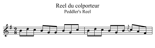 Reel du colporteur - staff notation