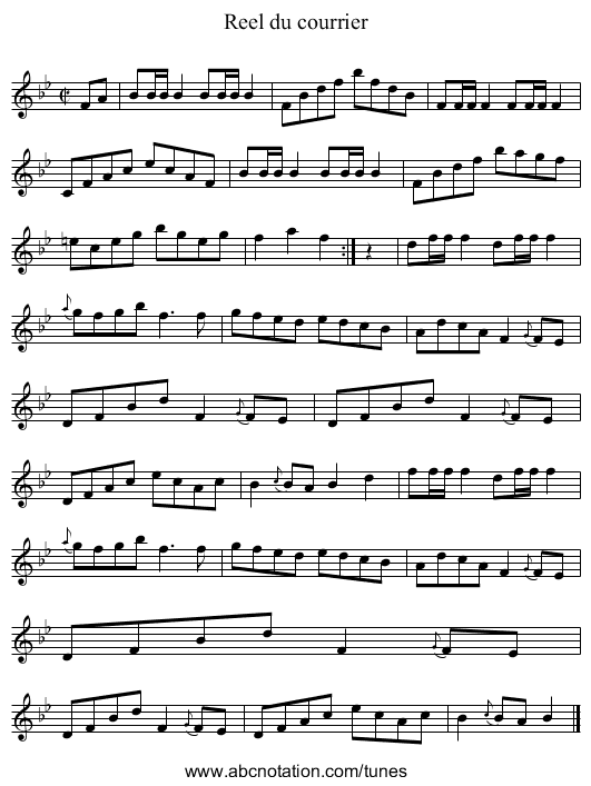 Reel du courrier - staff notation