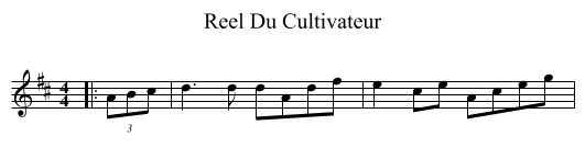 Reel Du Cultivateur - staff notation