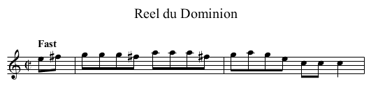 Reel du Dominion - staff notation