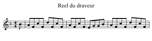 Reel du draveur - staff notation
