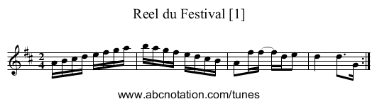 Reel du Festival [1] - staff notation