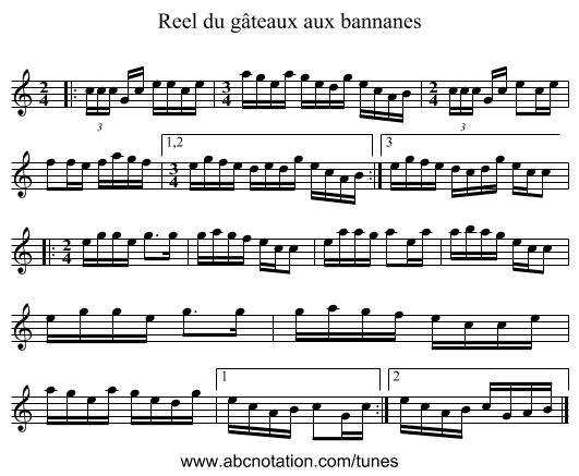 Reel du gâteaux aux bannanes - staff notation