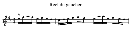 Reel du gaucher - staff notation