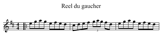 Reel du gaucher - staff notation