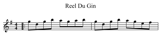 Reel Du Gin - staff notation