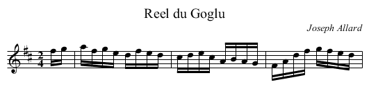 Reel du Goglu - staff notation