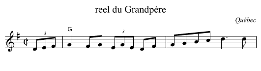 reel du Grandp&egrave;re - staff notation