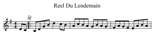 Reel Du Lendemain - staff notation