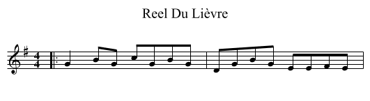 Reel Du Lièvre - staff notation
