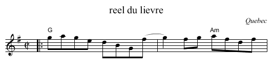 reel du lievre - staff notation