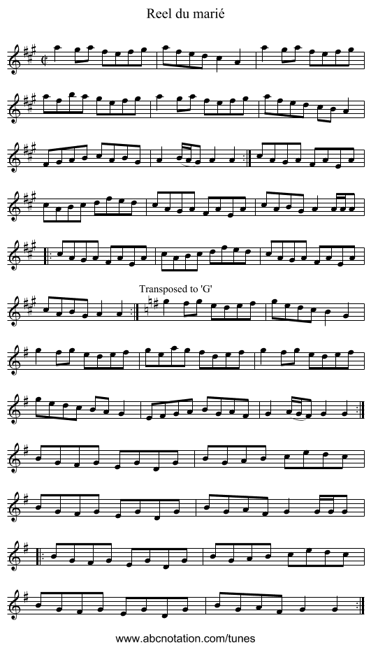Reel du marié - staff notation