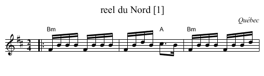 reel du Nord [1] - staff notation