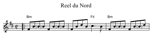 Reel du Nord - staff notation