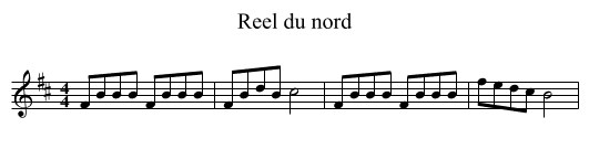 Reel du nord - staff notation