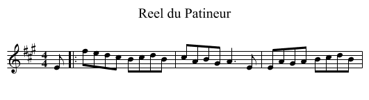 Reel du Patineur - staff notation