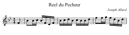 Reel du Pecheur - staff notation