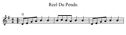 Reel Du Pendu - staff notation