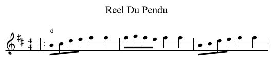 Reel Du Pendu - staff notation
