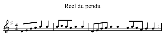Reel du pendu - staff notation