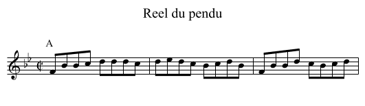 Reel du pendu - staff notation