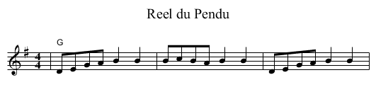 Reel du Pendu - staff notation
