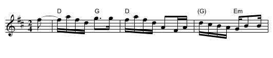 reel du P&egrave;re Carignan - staff notation