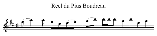 Reel du Pius Boudreau - staff notation