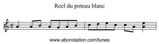 Reel du poteau blanc - staff notation