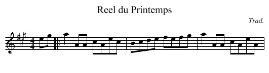 Reel du Printemps - staff notation