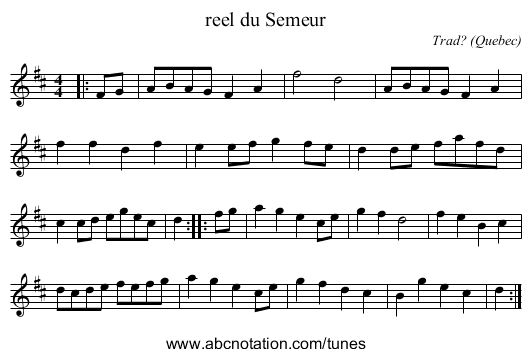 reel du Semeur - staff notation