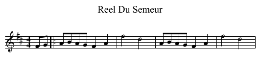 Reel Du Semeur - staff notation